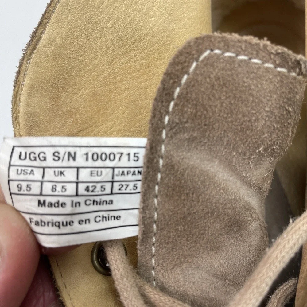 UGG Boots Via Lungarno Mens 9.5 Moc Toe Ankle Chukka 1000715 Brown Suede Lace Up